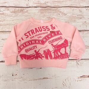 LEVIS Rose Pink Sweatshirt Baby Hoodie Sz 6M